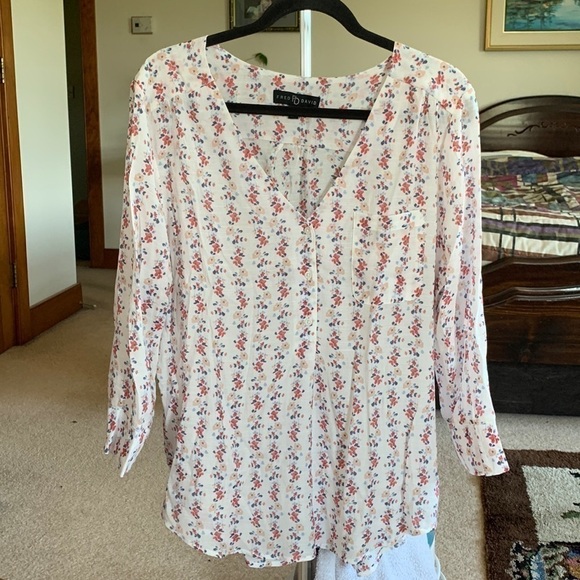 Fred David Tops - Fred David Floral Blouse Size Large EUC